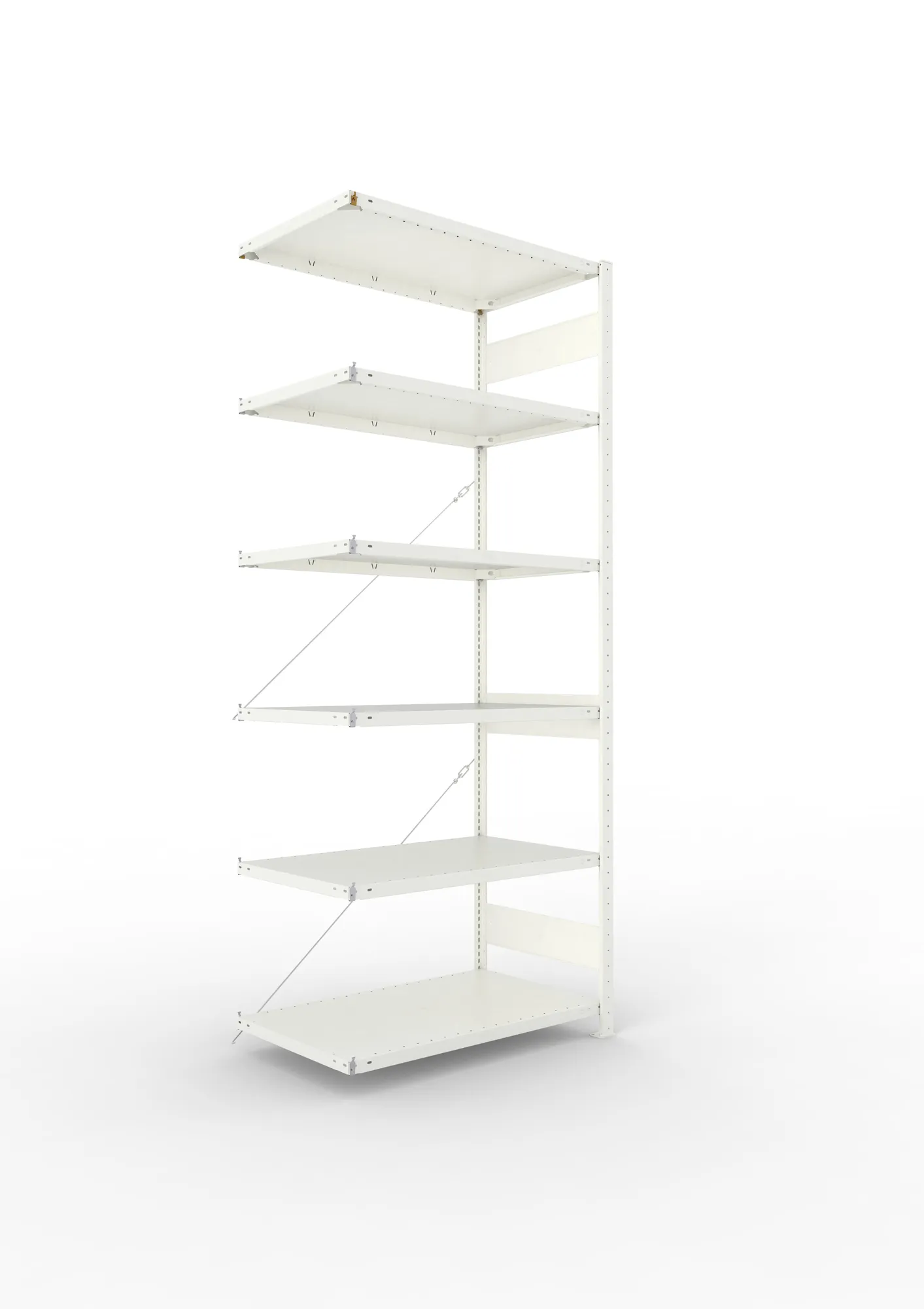 META CLIP | Fachbodenregal | Anbauregal | 2500 x 1000 x 600 mm | Fachlast 150 kg | 5+1 Ebenen | RAL 7035