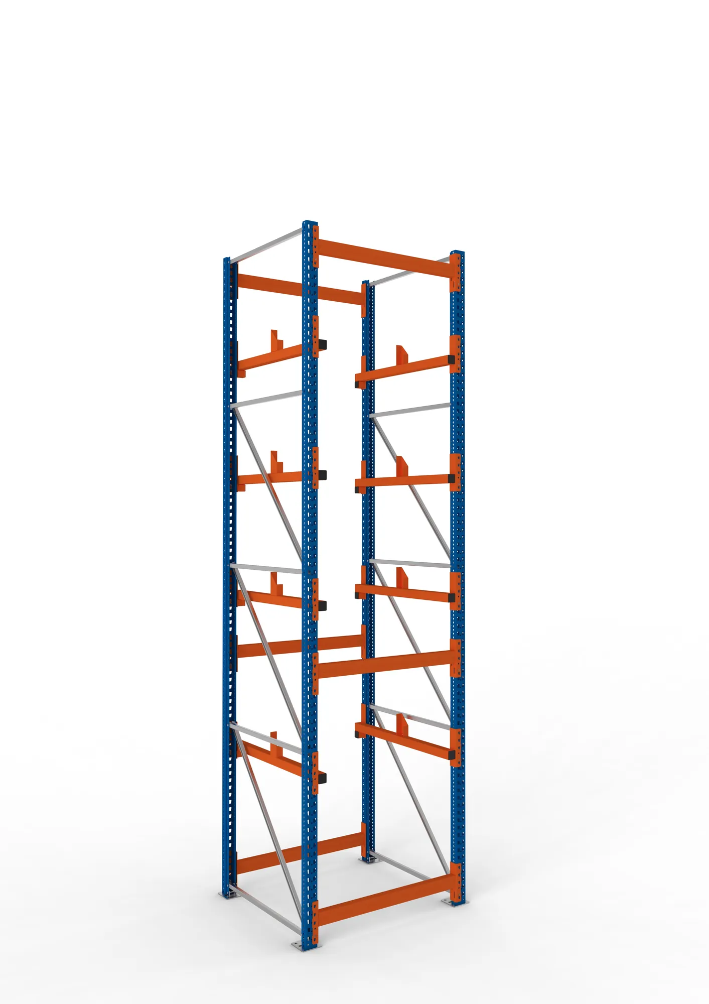 META MULTIPAL | Kabeltrommelregal | Grundregal | 4400 x 1100 x 1100 mm | Feldlast 5500 kg | 2 Ebenen | Typ 1 | RAL 5010