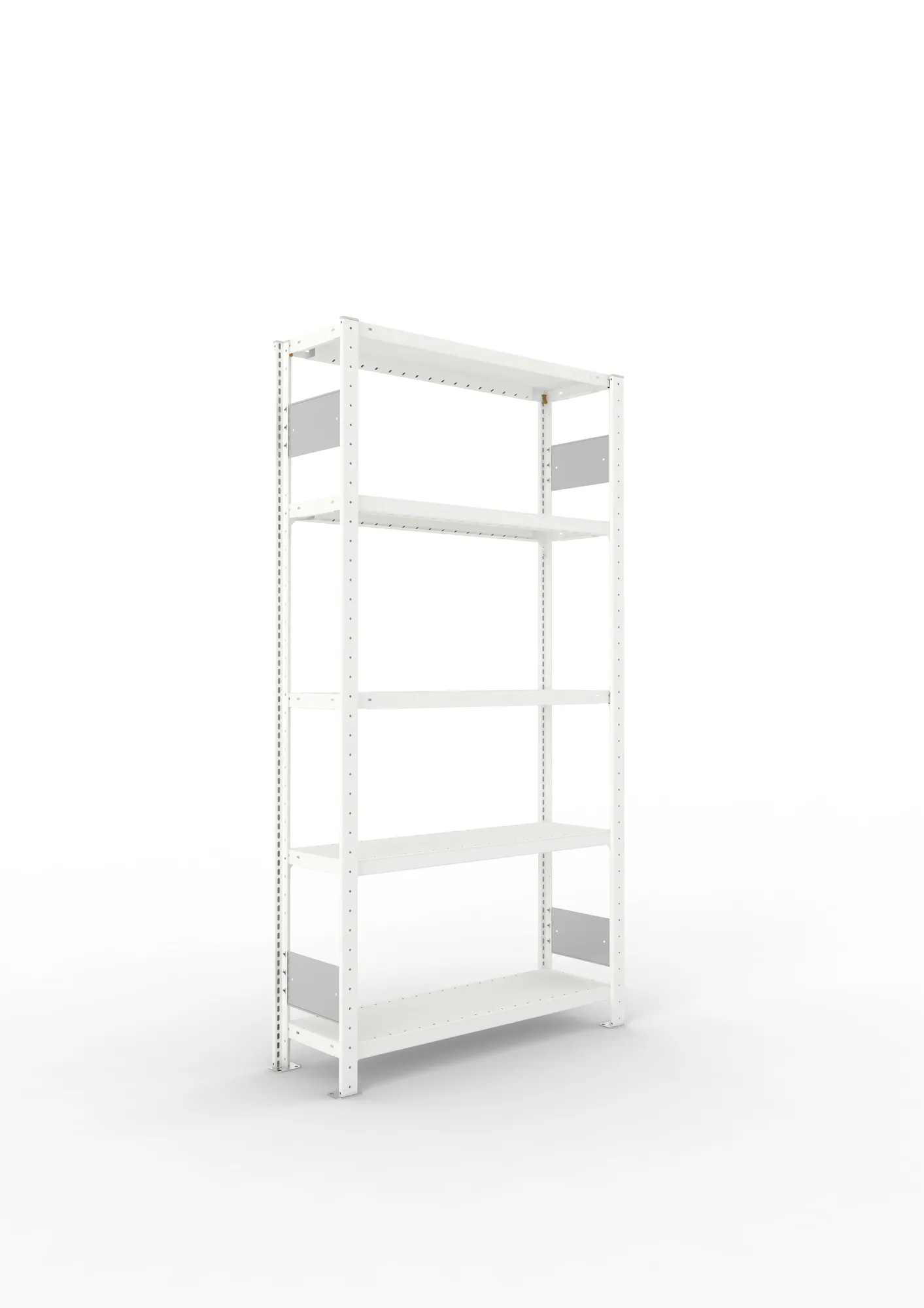 META CLIP S3 | Fachbodenregal | Grundregal | 2000 x 1000 x 300 mm | Fachlast 230 kg | 4+1 Ebenen | Längsriegel | RAL 7035