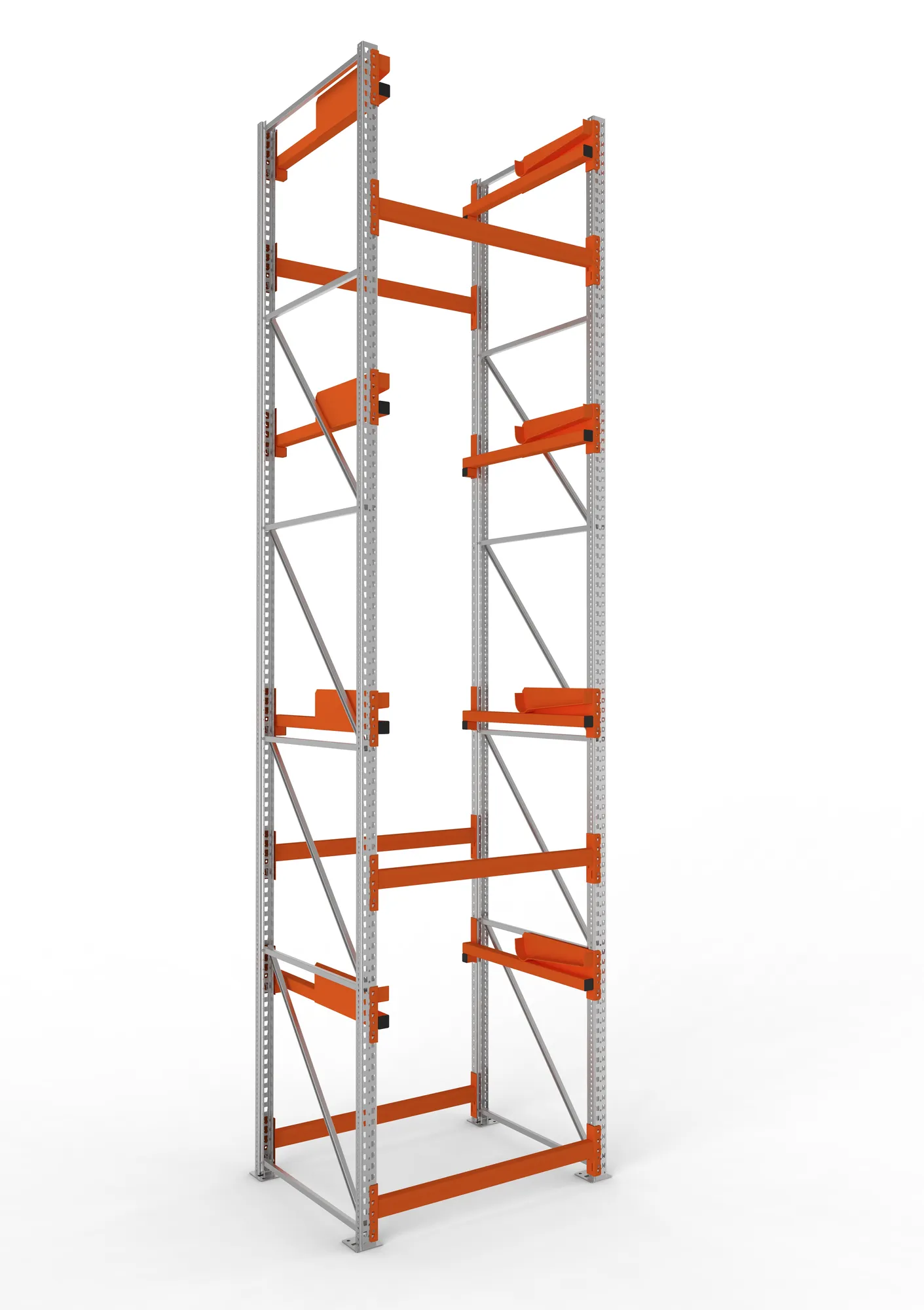 META MULTIPAL | Kabeltrommelregal | Anbauregal | 5500 x 1100 x 1100 mm | Feldlast 5500 kg | 4 Ebenen | Typ 2 | verzinkt