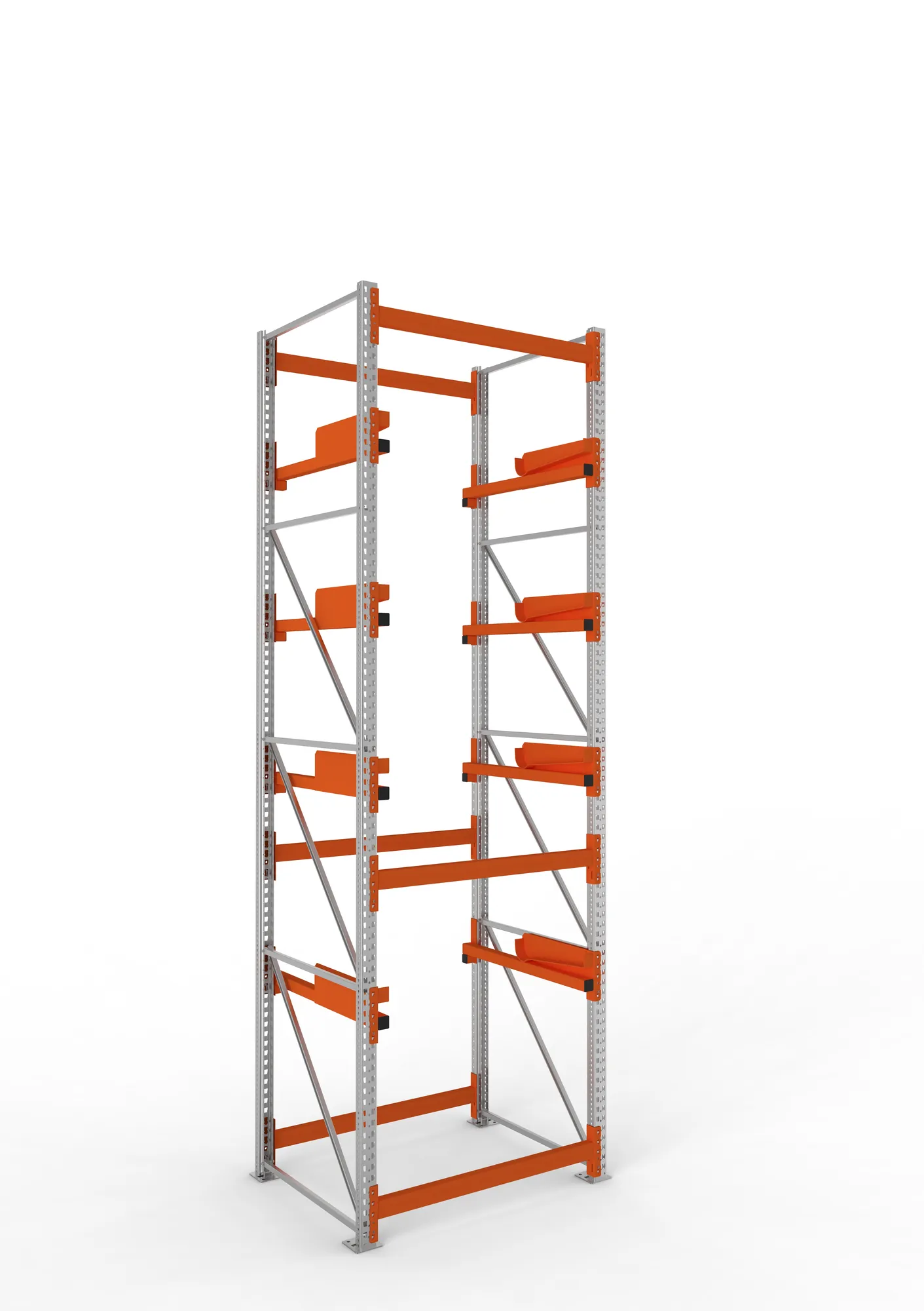 META MULTIPAL | Kabeltrommelregal | Grundregal | 4400 x 1300 x 1100 mm | Feldlast 5500 kg | 4 Ebenen | Typ 2 | RAL 5010