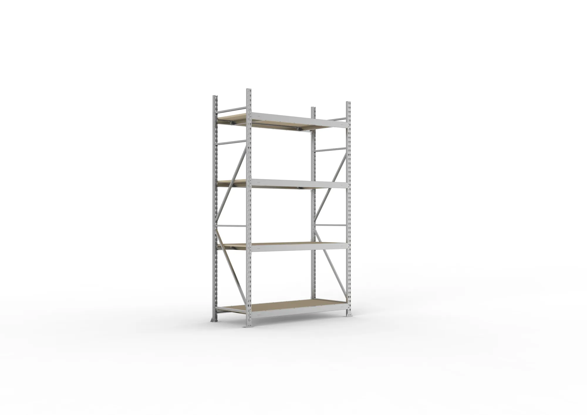 META MINI-RACK Weitspannregal | Grundregal | 2500 x 1400 x 650 mm | Fachlast 600 kg | Spanplattenböden | 4 Ebenen