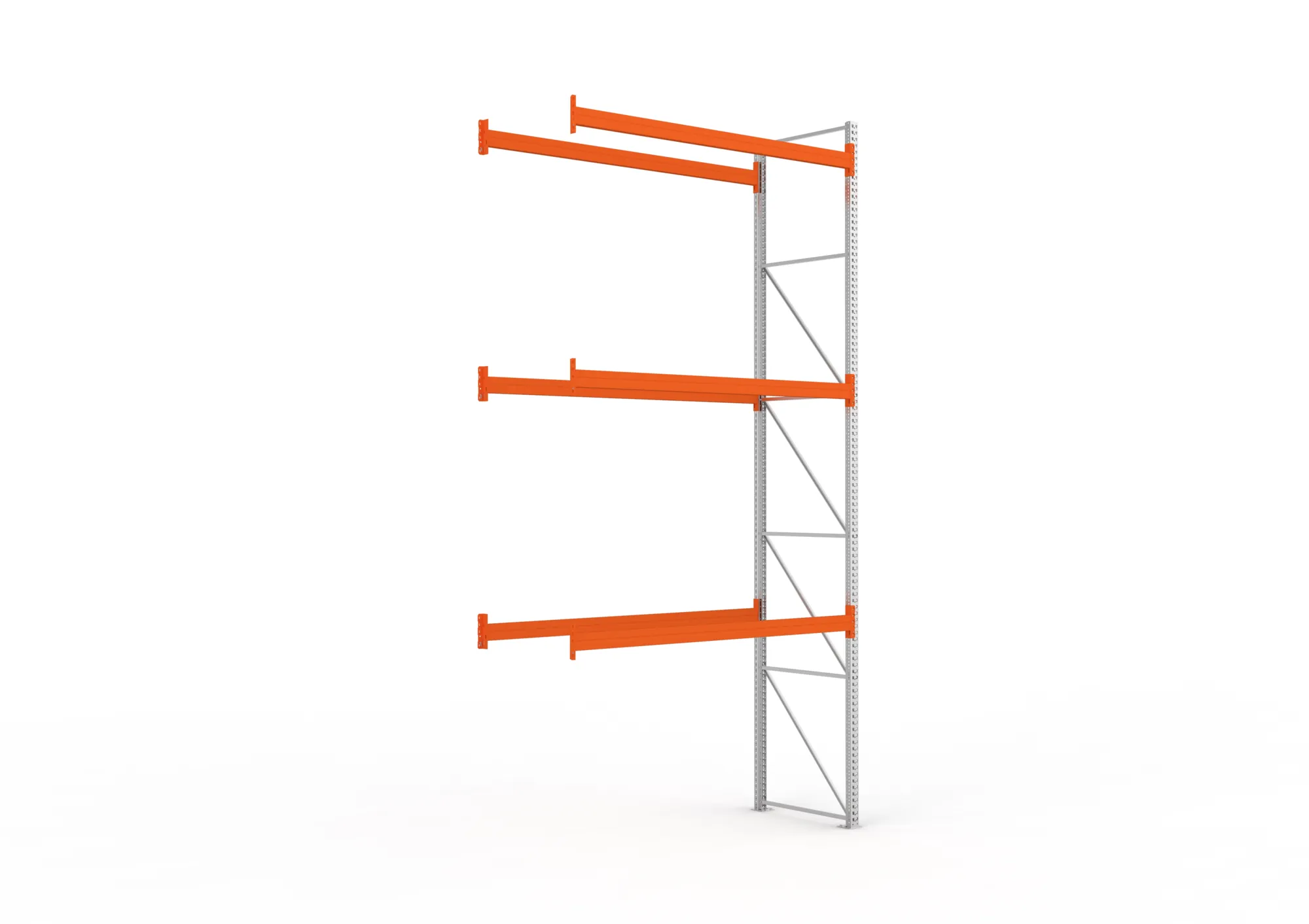 META MULTIPAL | Palettenregal | Anbauregal | 5500 x 2700 x 1100 mm | Fachlast 900 kg | 4 Ebenen | 12 Paletten | verzinkt