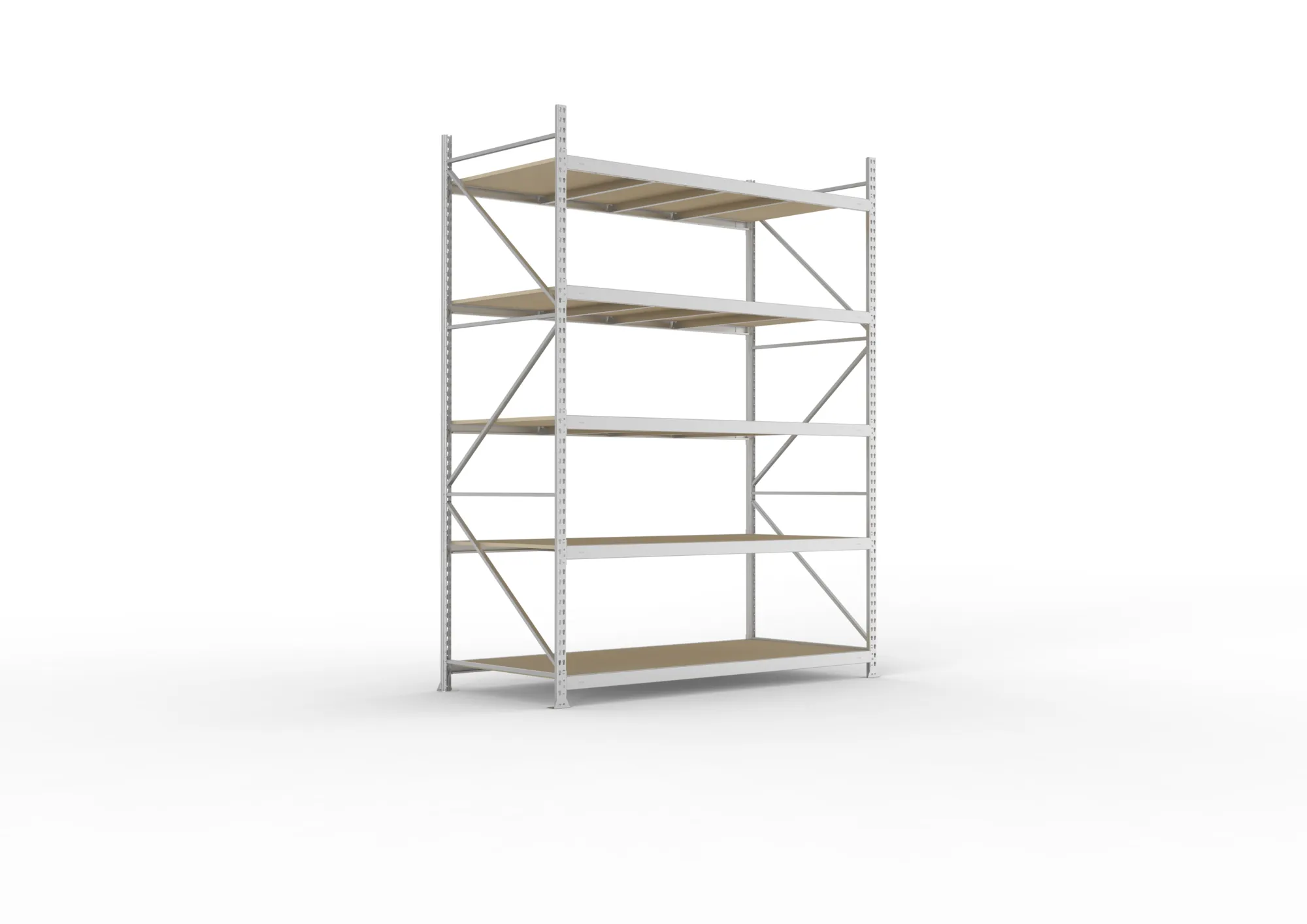 META MINI-RACK Weitspannregal | Grundregal | 3000 x 2200 x 1050 mm | Fachlast 600 kg | Spanplattenböden | 5 Ebenen