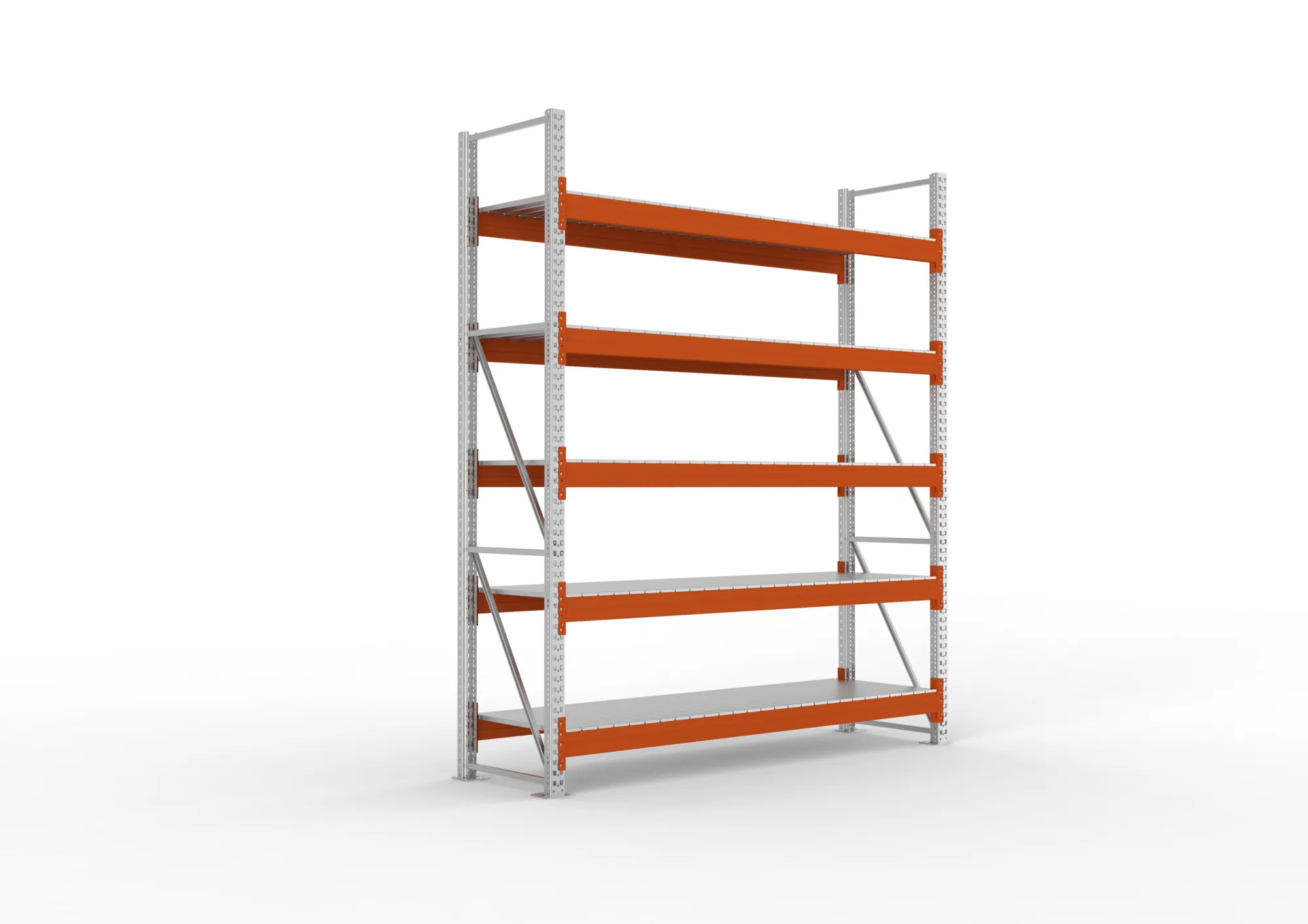 META MULTIPAL | Großfachregal | Grundregal | 3300 x 2700 x 800 mm | Fachlast 1900 kg | 5 Ebenen | Stahlpaneele | verzinkt