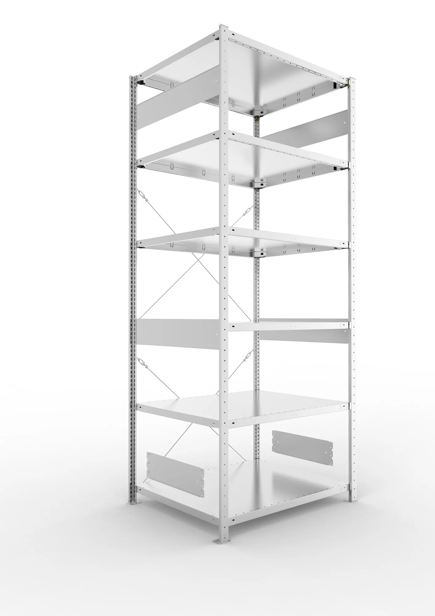 META CLIP S3 | Fachbodenregal | Grundregal | 2500 x 1000 x 800 mm | Fachlast 230 kg | 5+1 Ebenen | verzinkt
