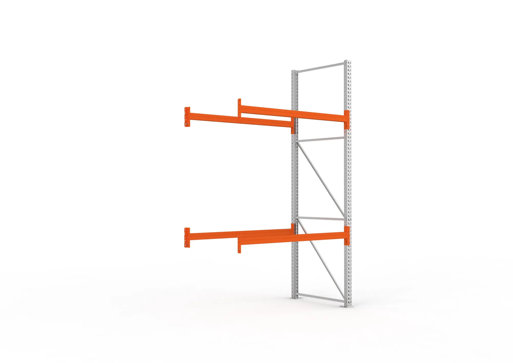 META MULTIPAL | Palettenregal | Anbauregal | 3300 x 1825 x 1100 mm | Fachlast 1100 kg | 3 Ebenen | 6 Paletten | verzinkt