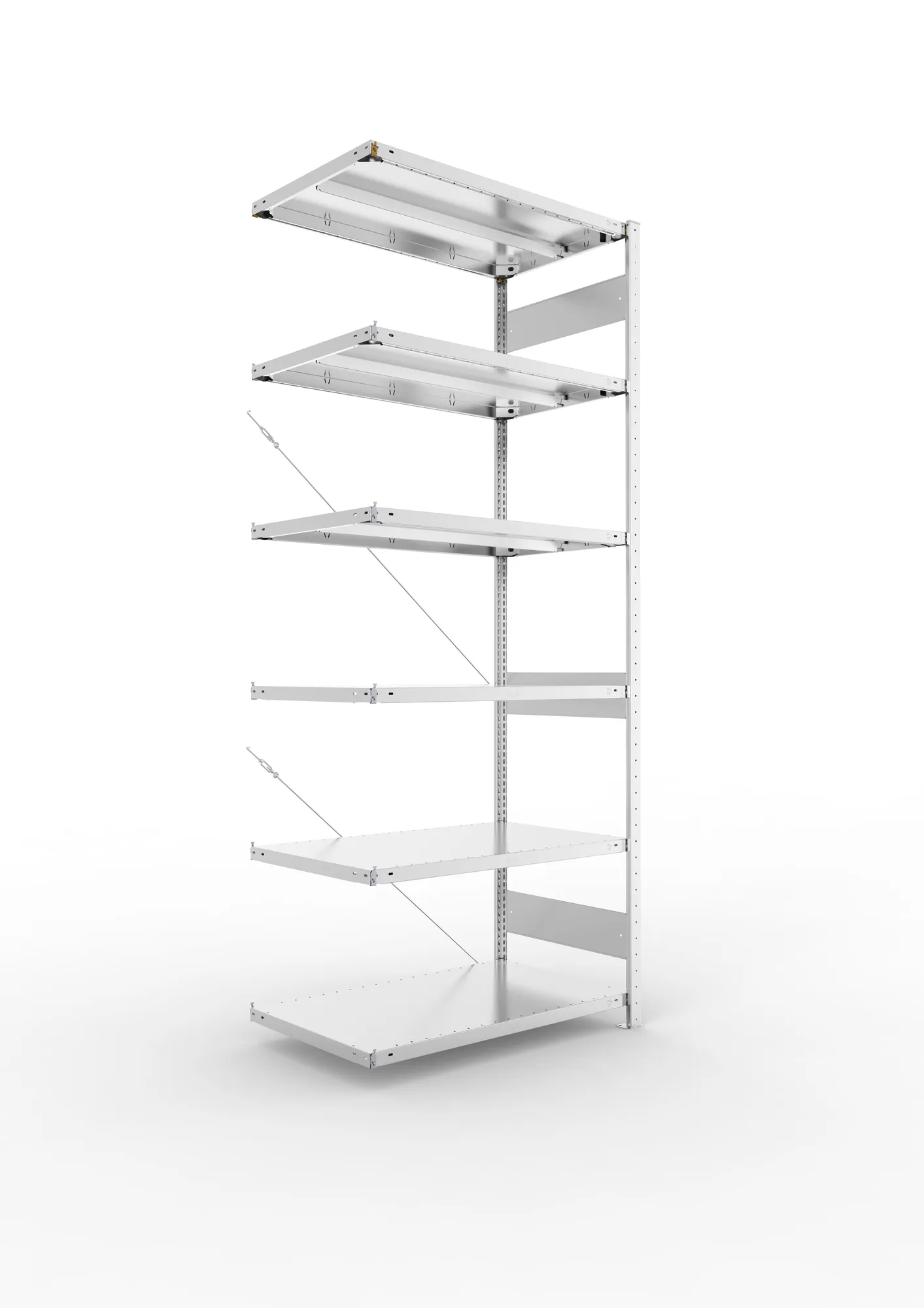 META CLIP | Fachbodenregal | Anbauregal | 2500 x 1000 x 600 mm | Fachlast 330 kg | 5+1 Ebenen | verzinkt