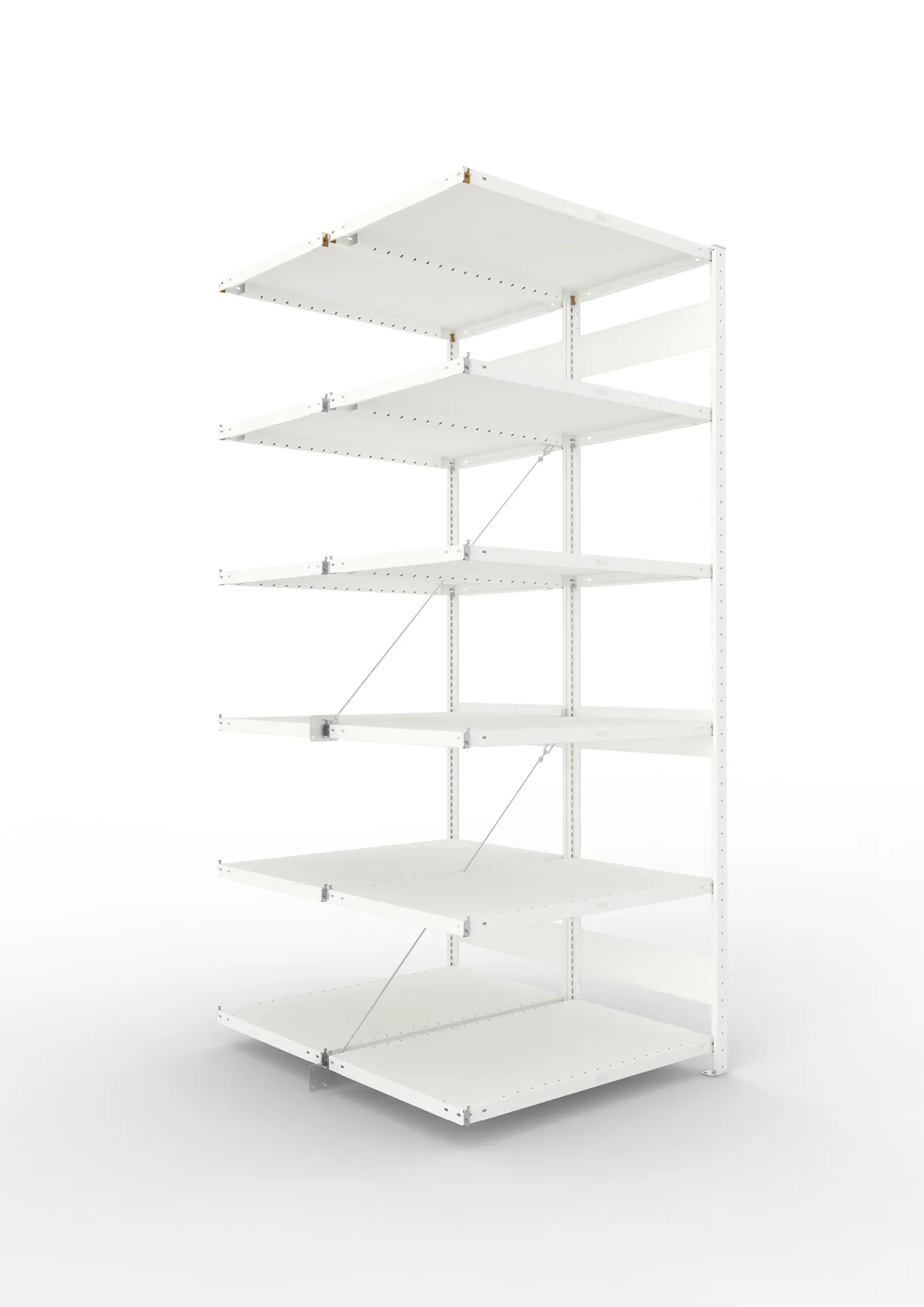 META CLIP | Fachbodenregal | Doppel-Anbauregal | 2500 x 1000 x 600 mm | Fachlast 230 kg | 5+1 Ebenen | RAL 7035