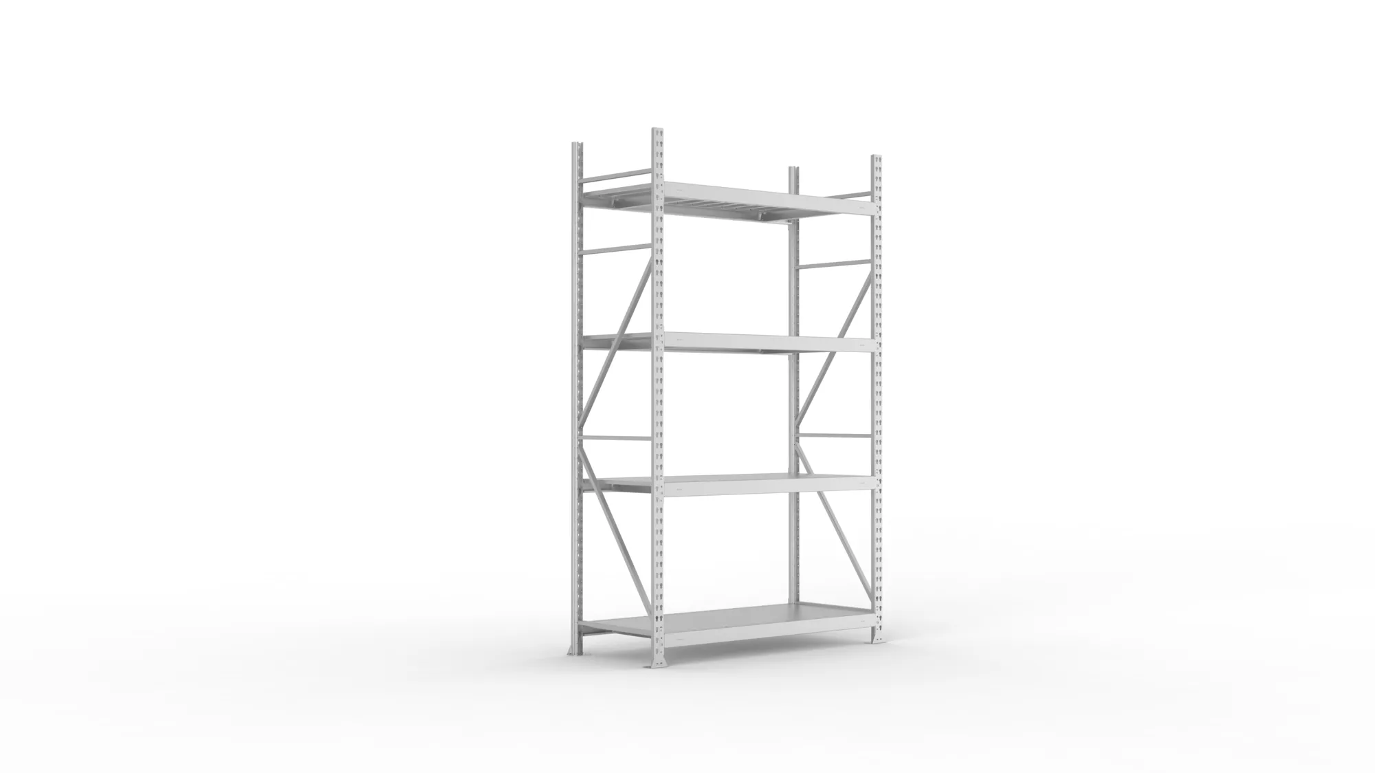 META MINI-RACK Weitspannregal | Grundregal | 2500 x 1400 x 650 mm | Fachlast 600 kg | Stahlpaneelböden | 4 Ebenen